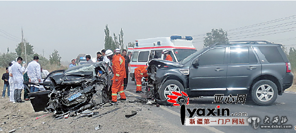 218国道两车相撞四死一重伤 事发新疆尉犁县境内